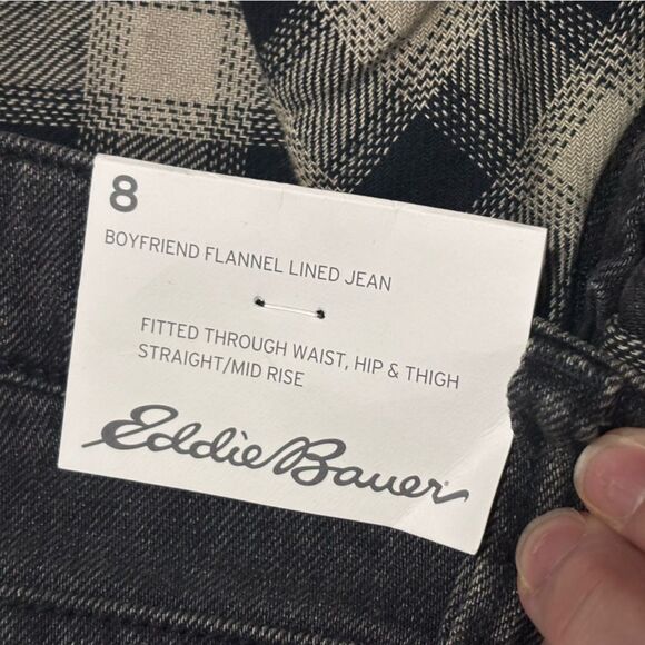 Eddie Bauer Women's Boyfriend Flannel Lined Jeans - Picture 13 of 17